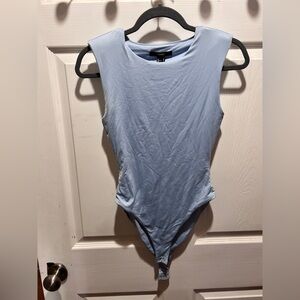 Forever 21 Blue Sleeveless Fitted Bodysuit